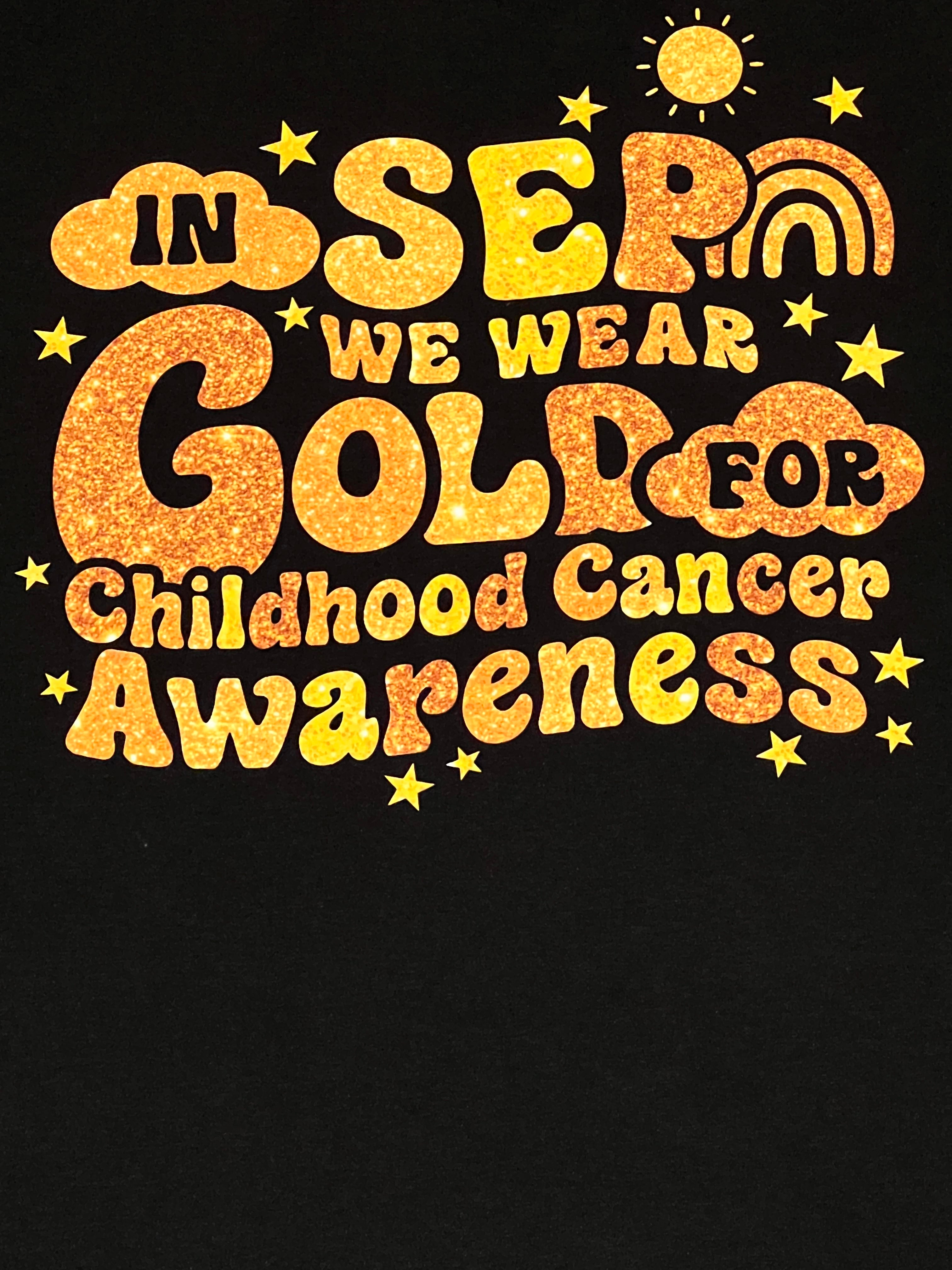 💛 “In September We Wear Gold” Childhood Cancer Awareness T-Shirt Crewneck Short Sleeve