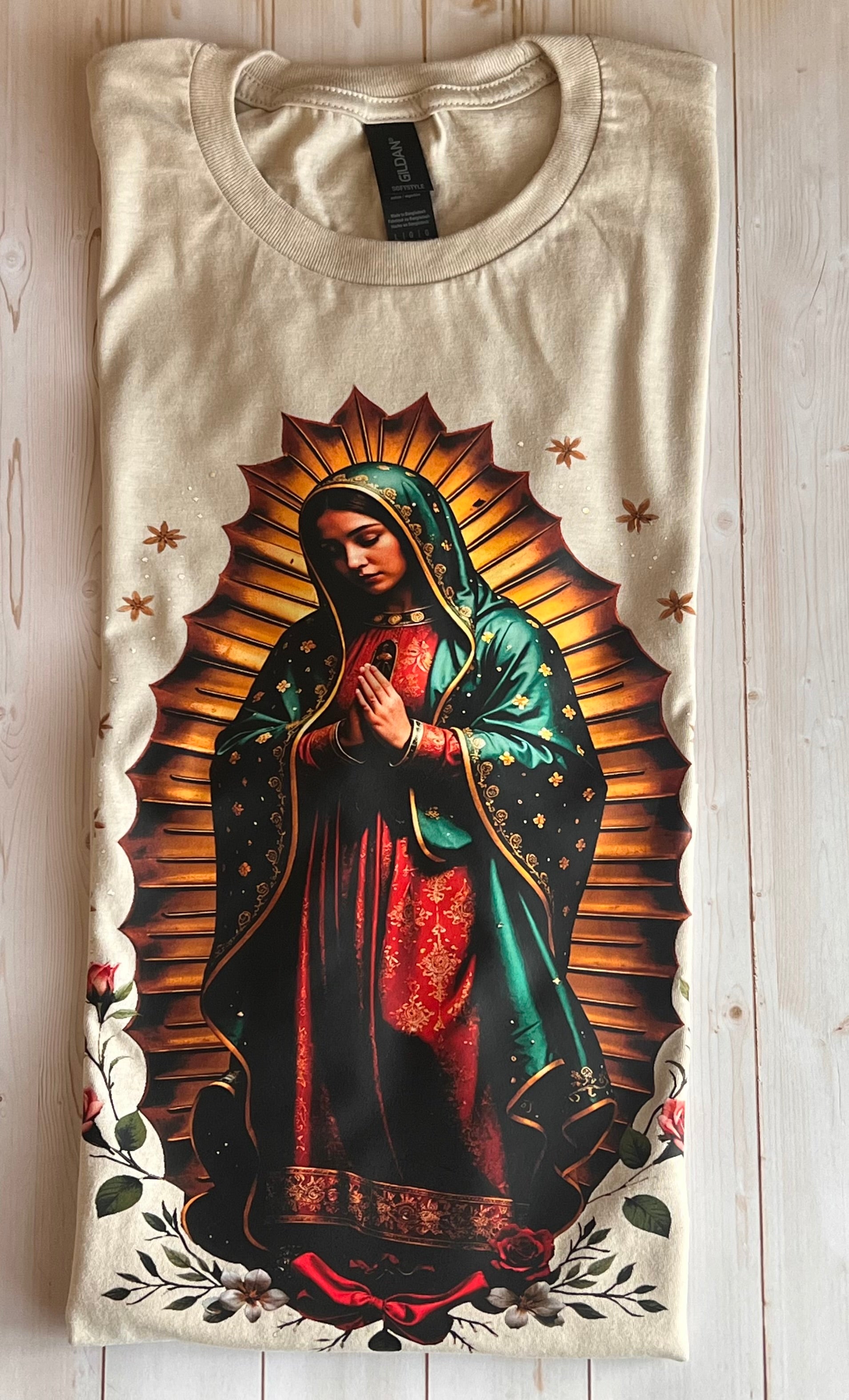 🌹 “Virgen de Guadalupe” Faith & Protection T-Shirt Crewneck Short Sleeve