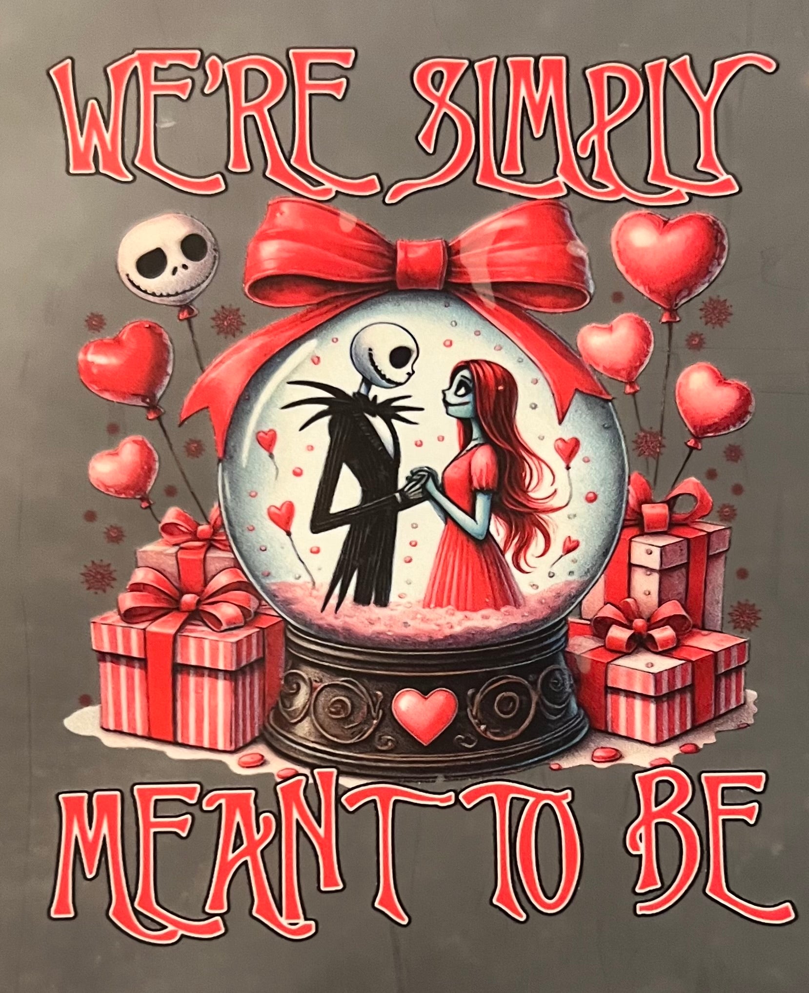 We’re Simply Meant to Be” Gothic Couple T-Shirt Jack & Sally