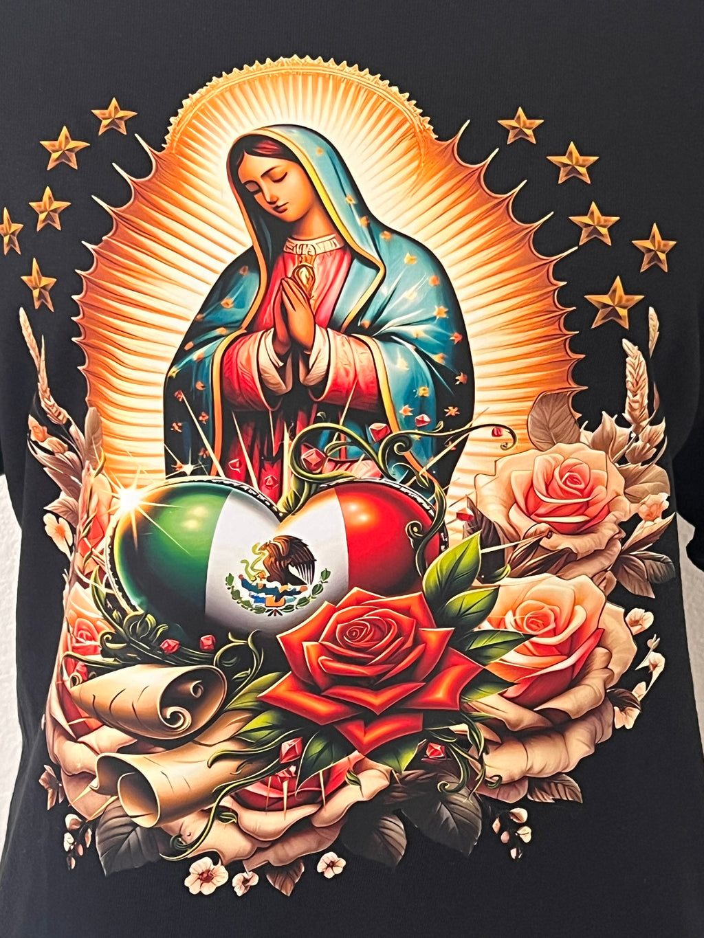 🌹 “Virgen de Guadalupe” Faith & Protection T-Shirt Crewneck Short Sleeve