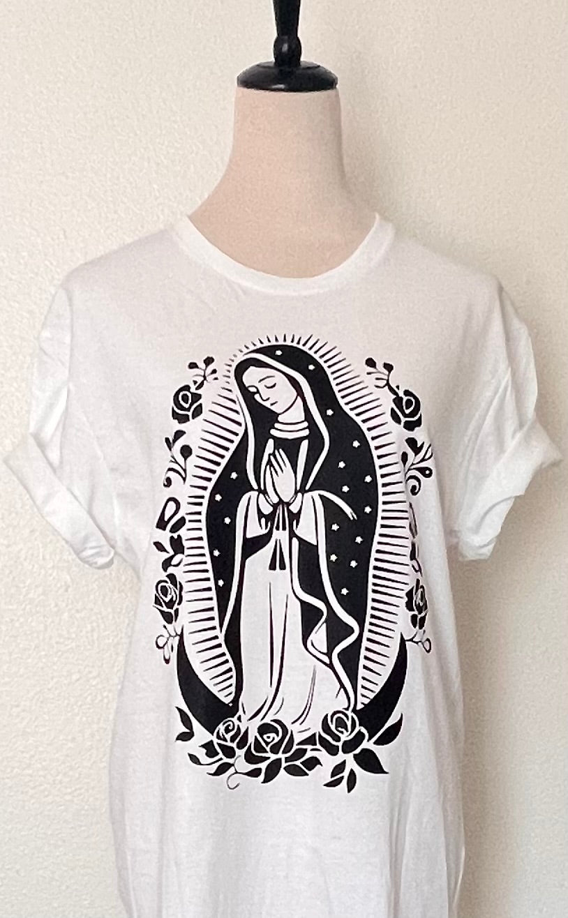 🌹 “Virgen de Guadalupe” Faith & Protection T-Shirt Crewneck Short Sleeve