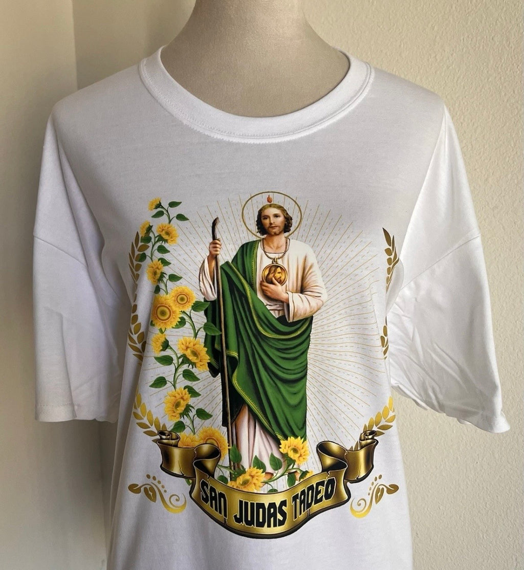 Gildan San Judas Tadeo Crewneck T-Shirt Short Sleeve