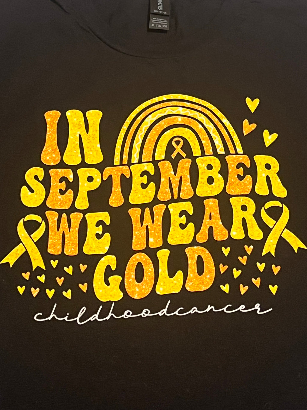 💛 “In September We Wear Gold” Childhood Cancer Awareness T-Shirt Crewneck Short Sleeve
