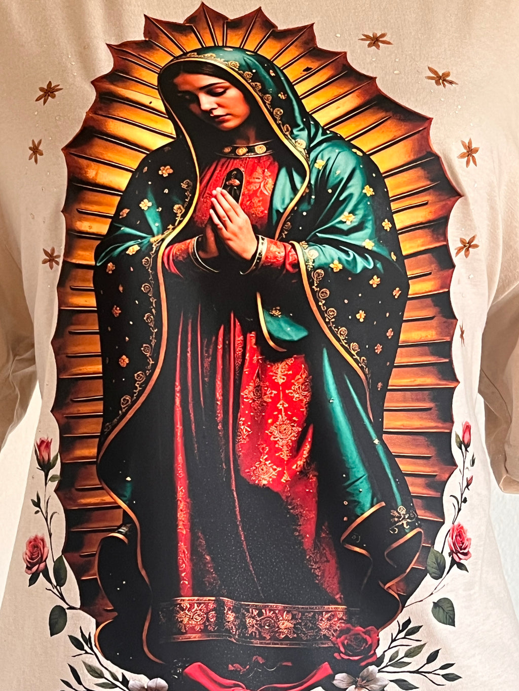 🌹 “Virgen de Guadalupe” Faith & Protection T-Shirt Crewneck Short Sleeve