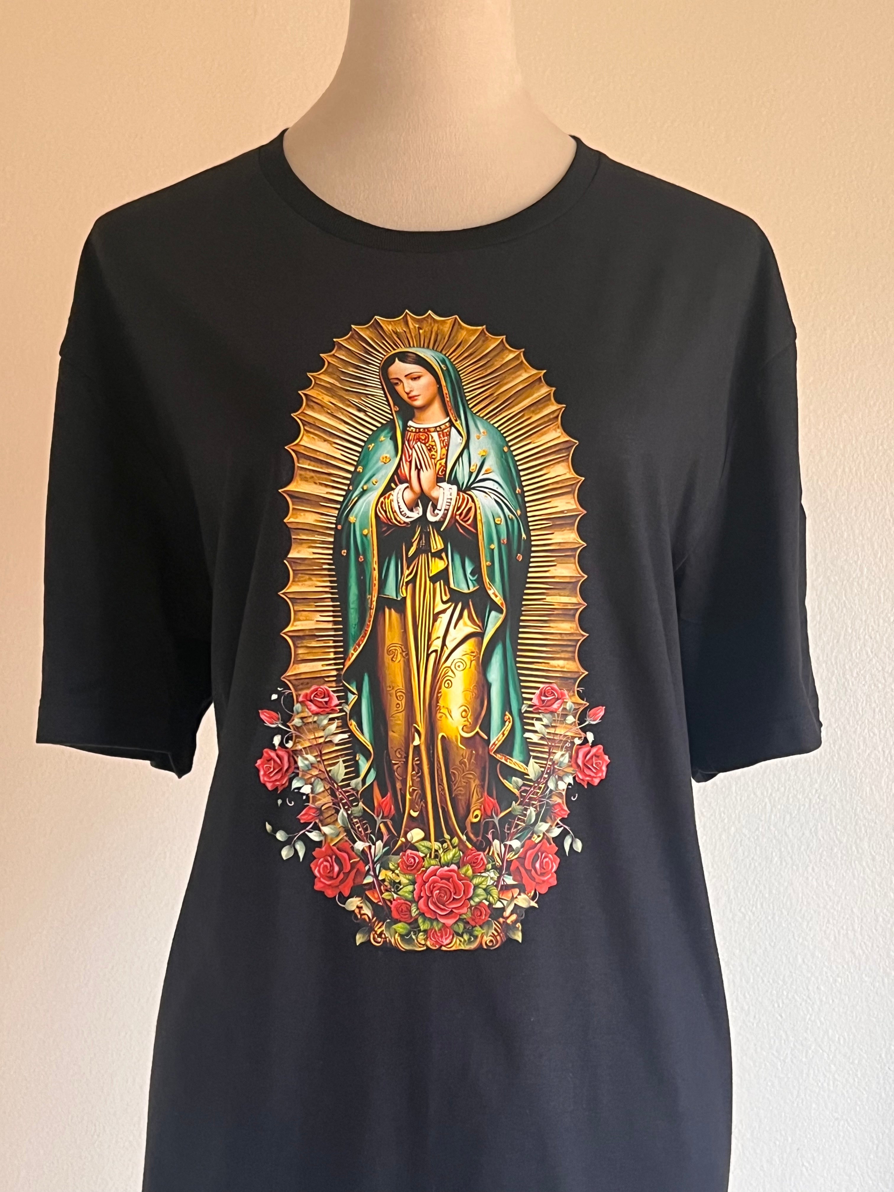 🌹 “Virgen de Guadalupe” Faith & Protection T-Shirt Crewneck Short Sleeve