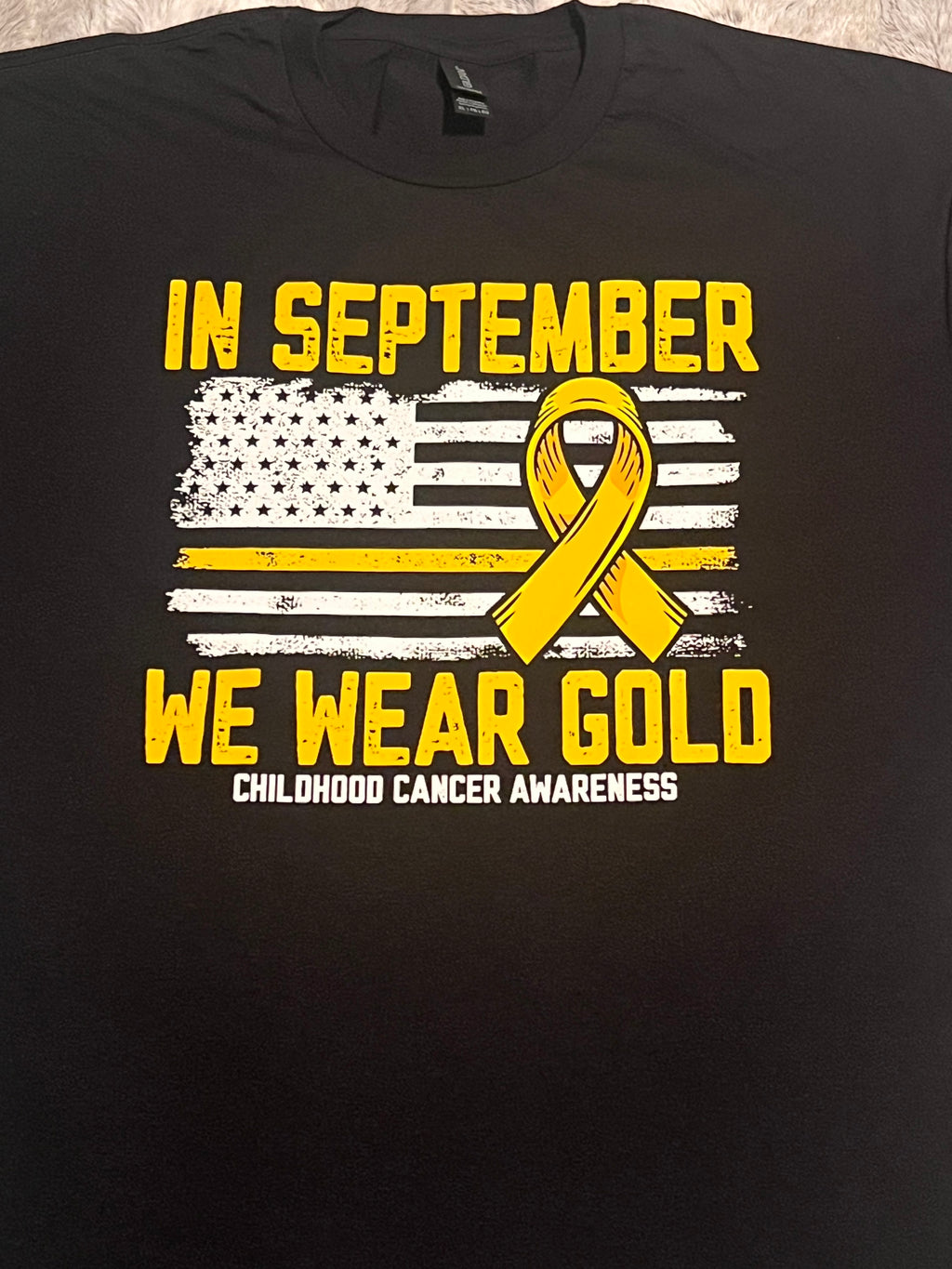 💛 “In September We Wear Gold” Childhood Cancer Awareness T-Shirt Crewneck Short Sleeve