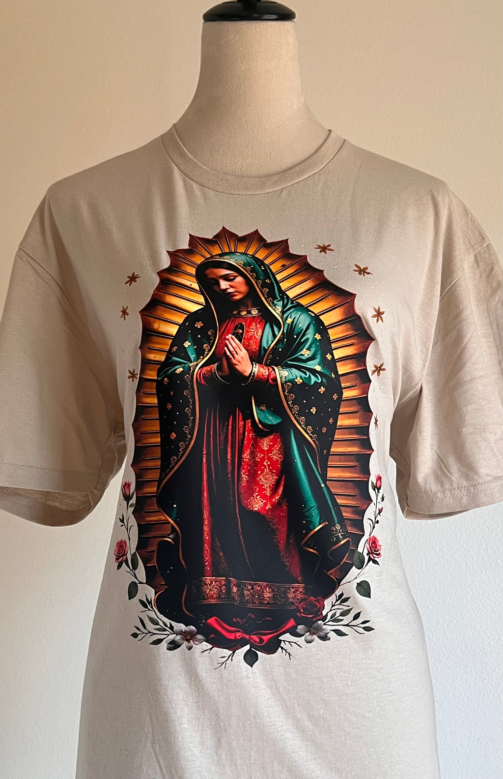 🌹 “Virgen de Guadalupe” Faith & Protection T-Shirt Crewneck Short Sleeve