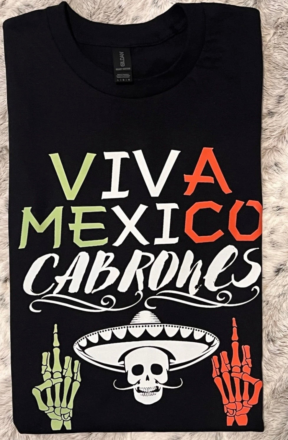 Gildan Viva México Crewneck T-Shirt Short Sleeve