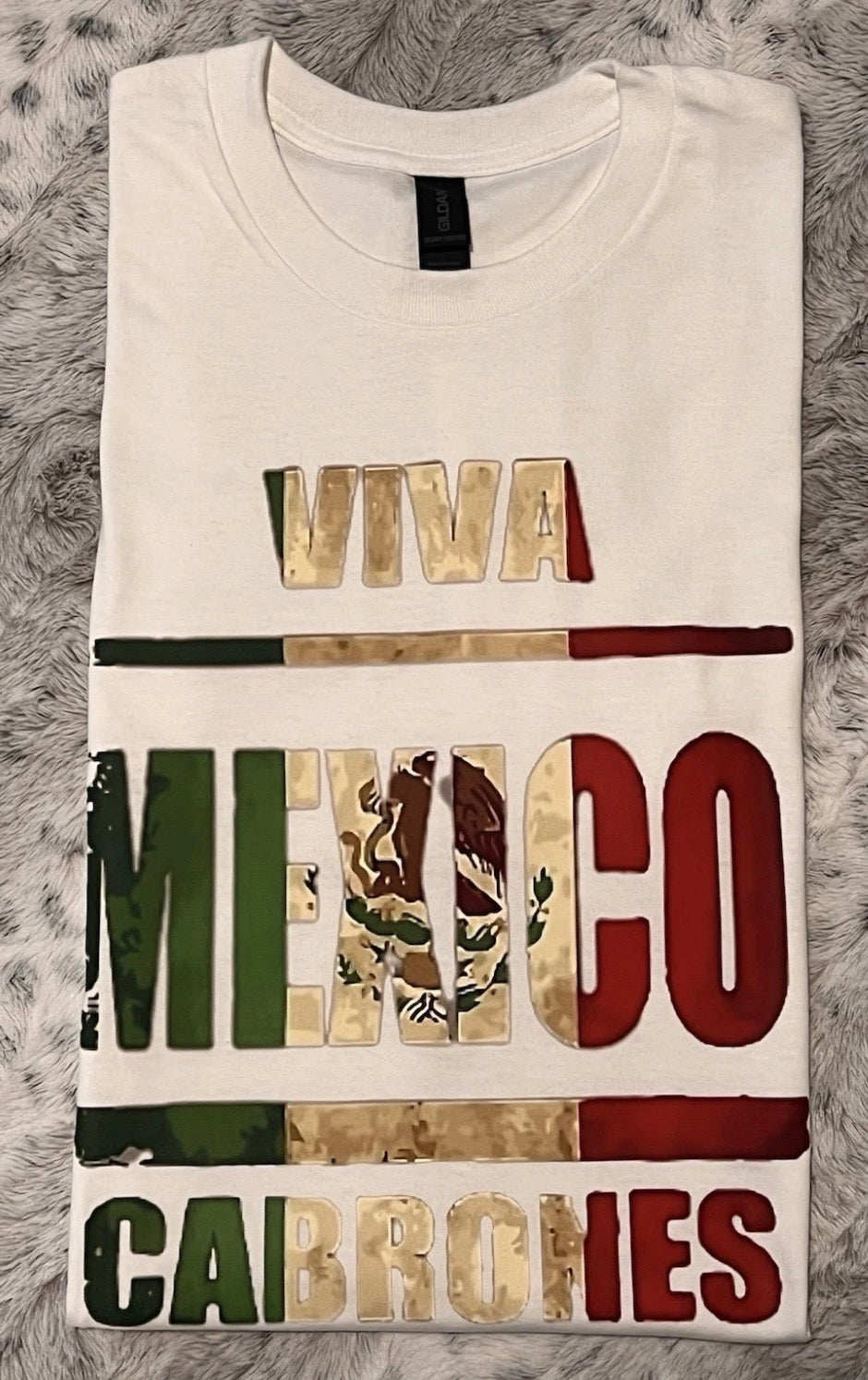 Gildan Viva México Crewneck T-Shirt Short Sleeve