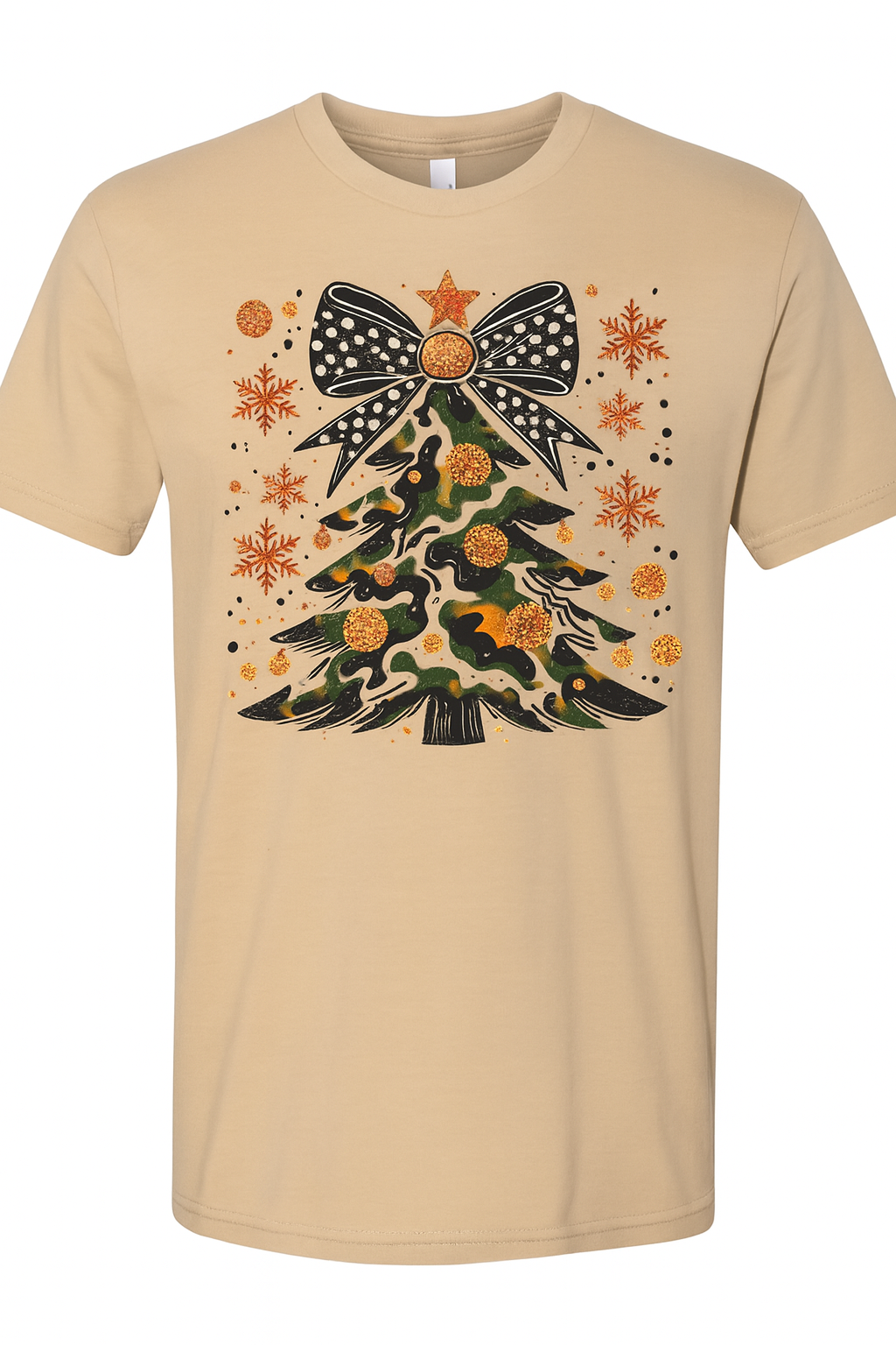 Camo Christmas Tree Tee - Holiday Graphic T-Shirt