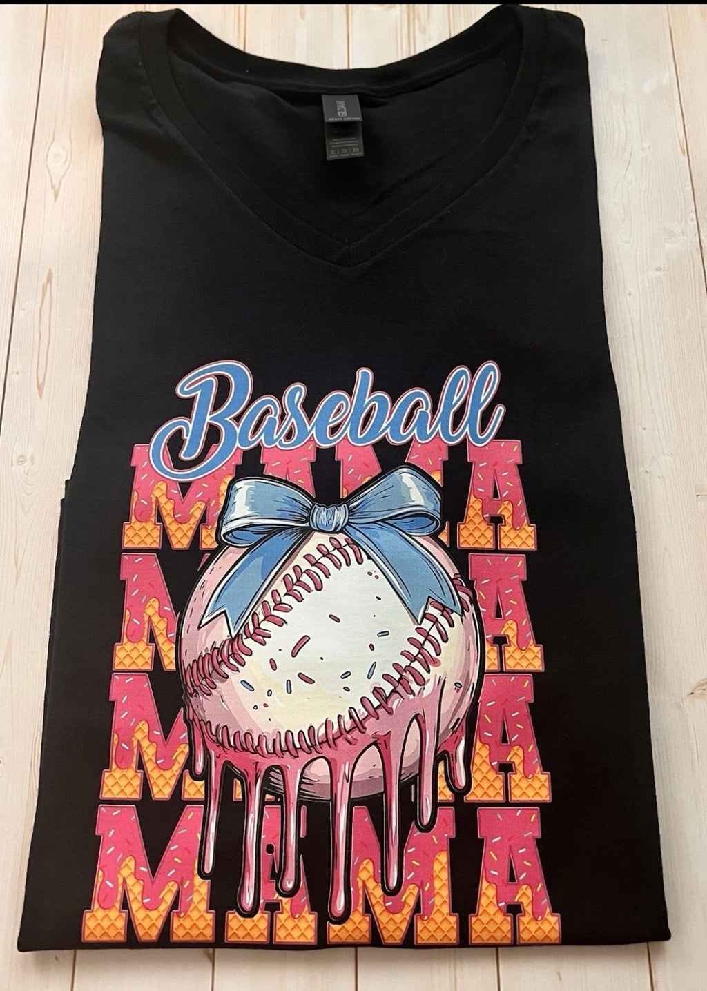 Baseball Mama Shirt - Cute Baseball Mom Tee with Bow & Leopard Print