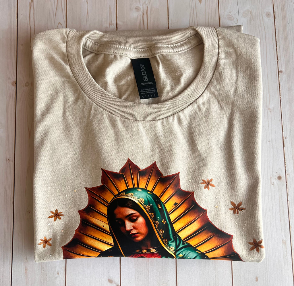 🌹 “Virgen de Guadalupe” Faith & Protection T-Shirt Crewneck Short Sleeve