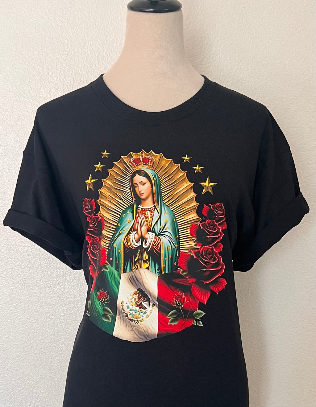 🌹 “Virgen de Guadalupe” Faith & Protection T-Shirt Crewneck Short Sleeve