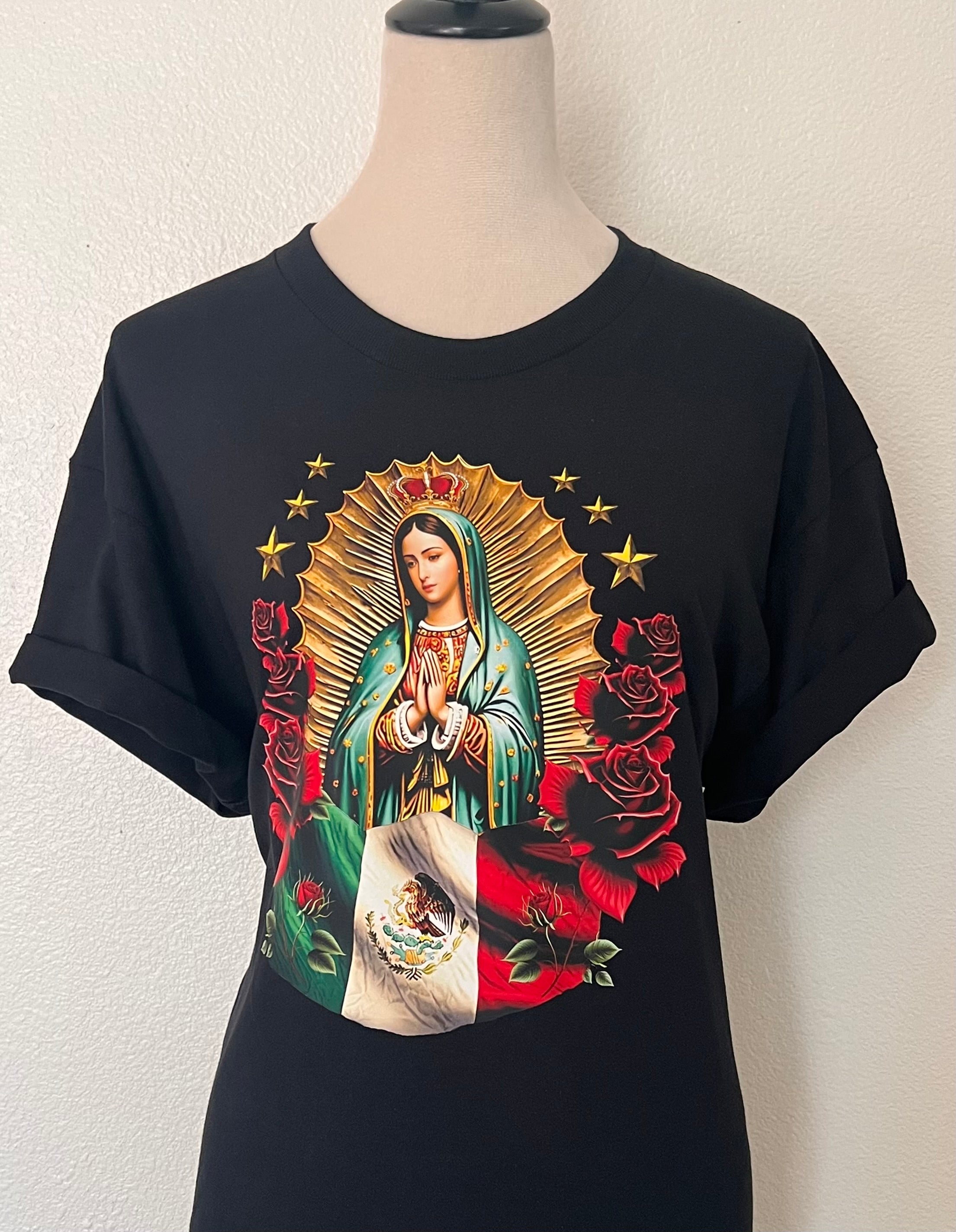 🌹 “Virgen de Guadalupe” Faith & Protection T-Shirt Crewneck Short Sleeve