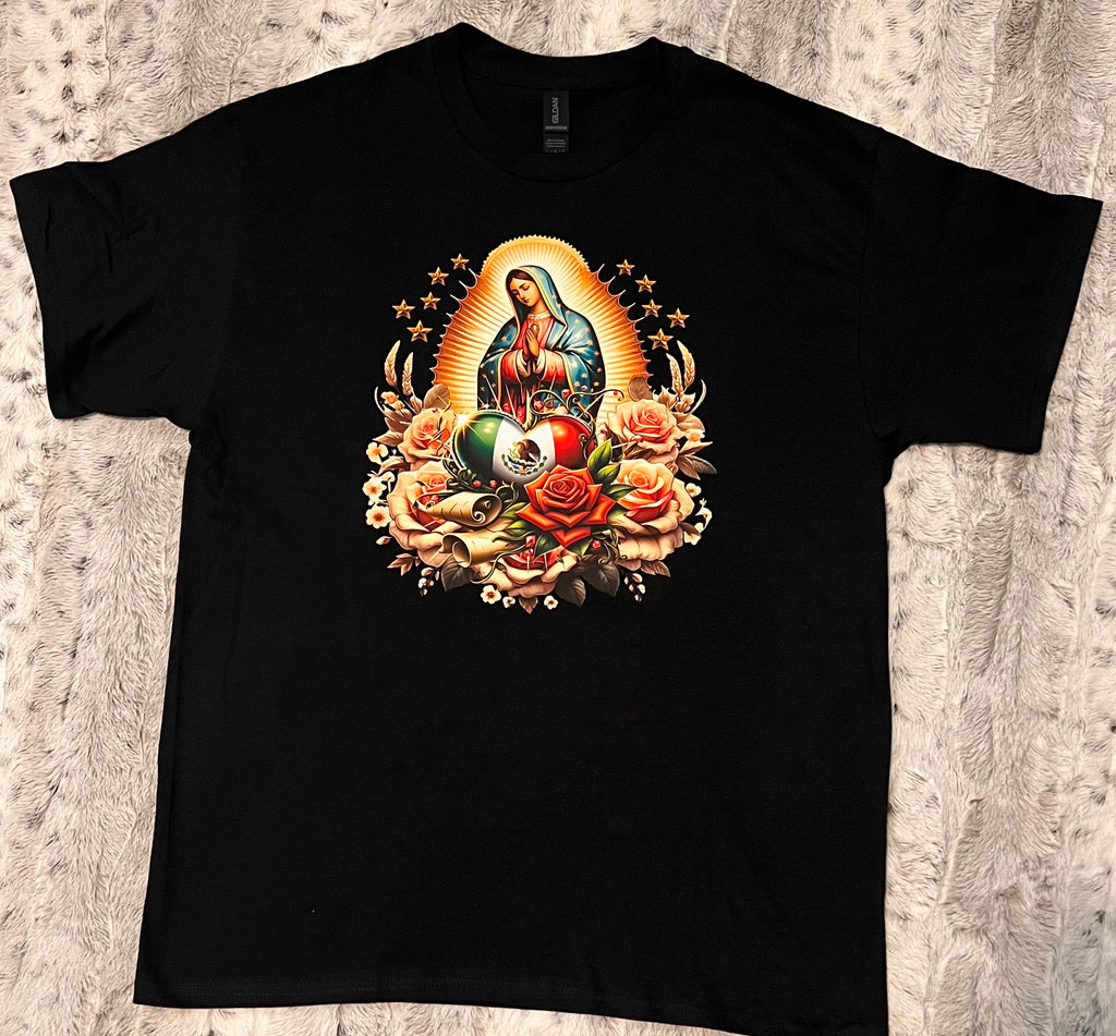 🌹 “Virgen de Guadalupe” Faith & Protection T-Shirt Crewneck Short Sleeve