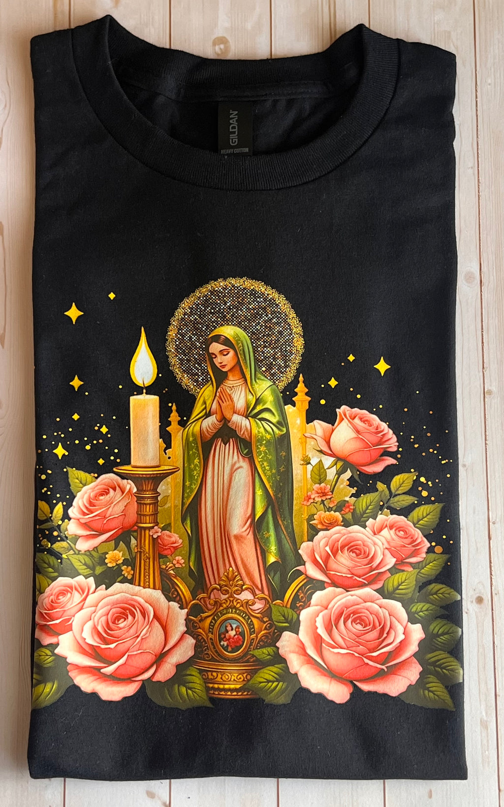 🌹 “Virgen de Guadalupe” Faith & Protection T-Shirt Crewneck Short Sleeve