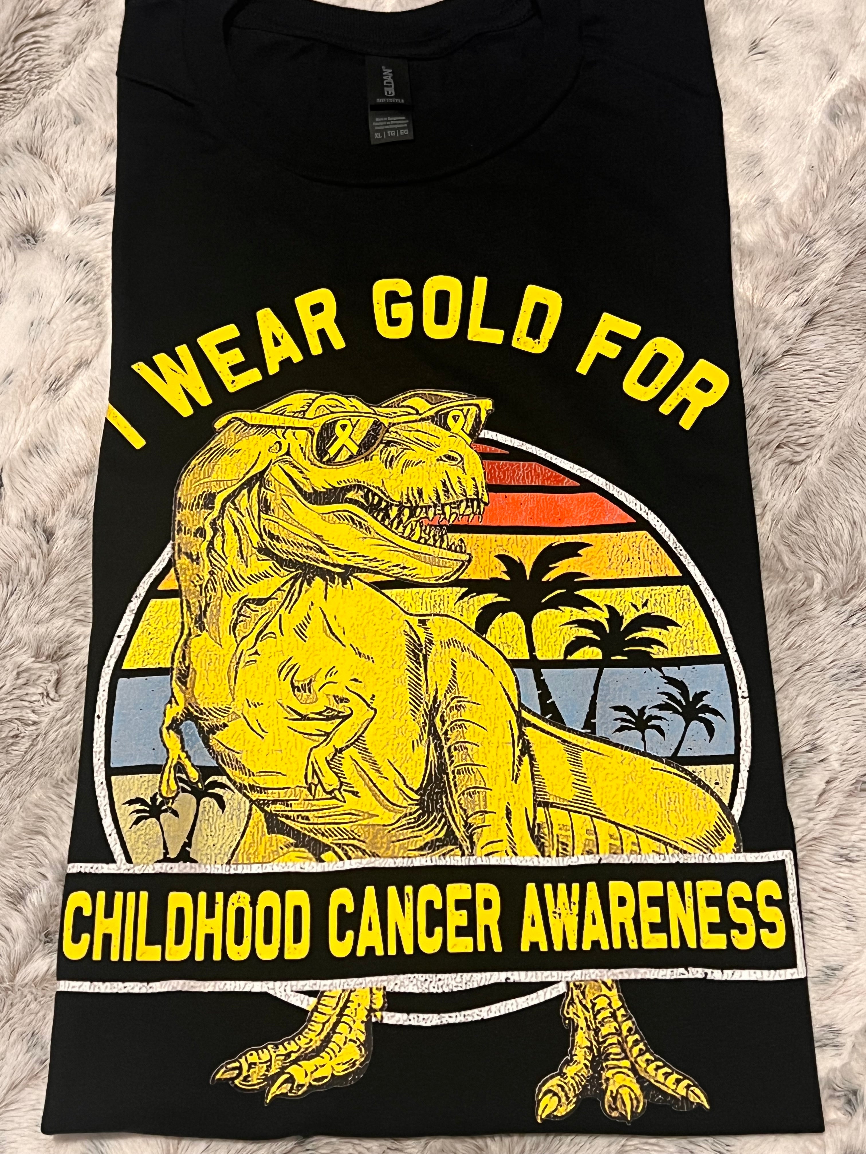 💛 “In September We Wear Gold” Childhood Cancer AwarenessT-Shirt Crewneck Short Sleeve