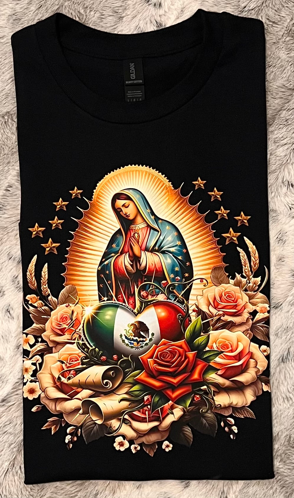 🌹 “Virgen de Guadalupe” Faith & Protection T-Shirt Crewneck Short Sleeve