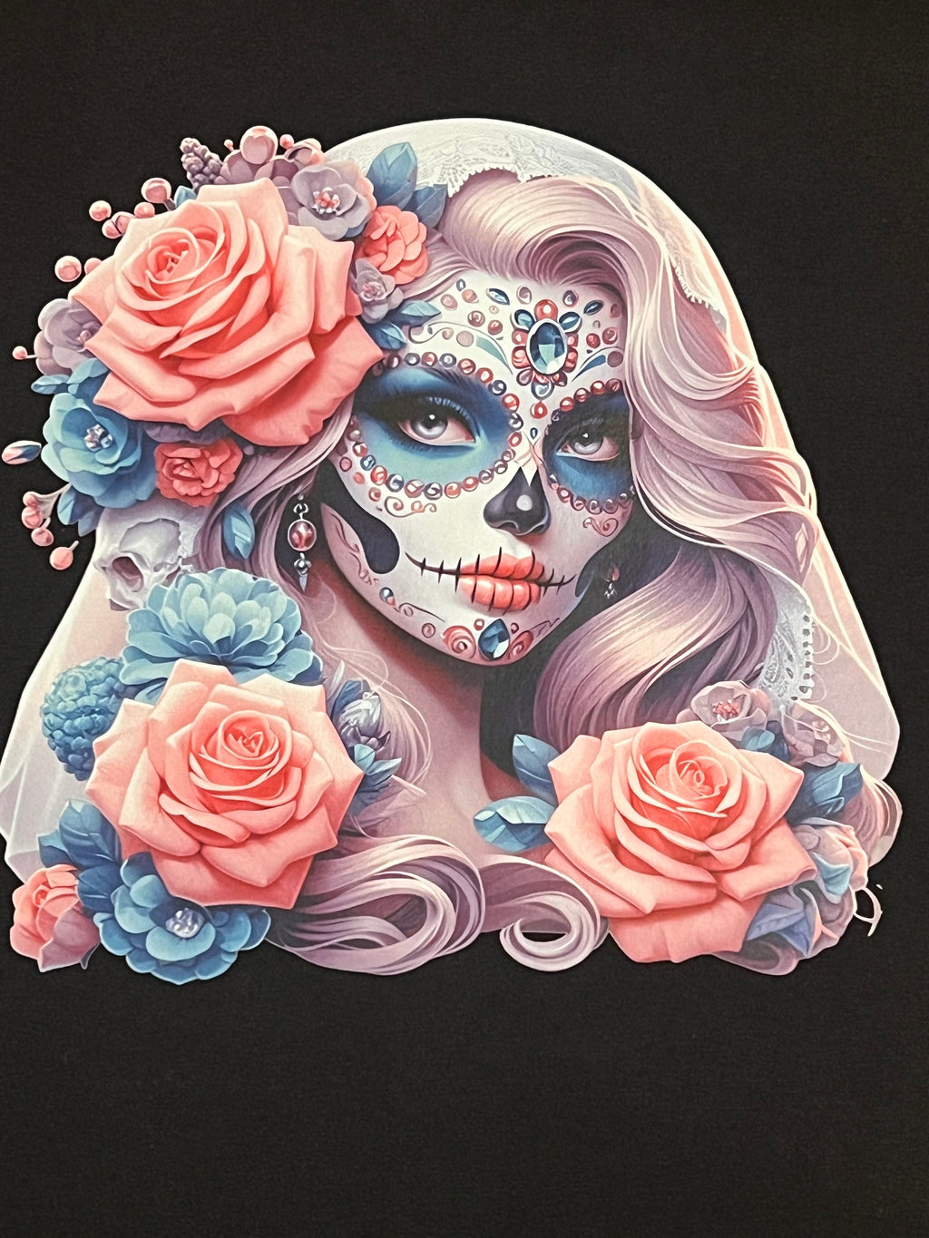 Catrina Rose Tee – Día de los Muertos Inspired Design T-Shirt Crewneck Short Sleeve