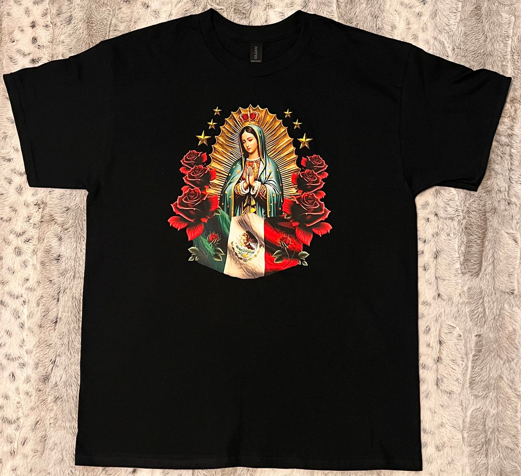🌹 “Virgen de Guadalupe” Faith & Protection T-Shirt Crewneck Short Sleeve