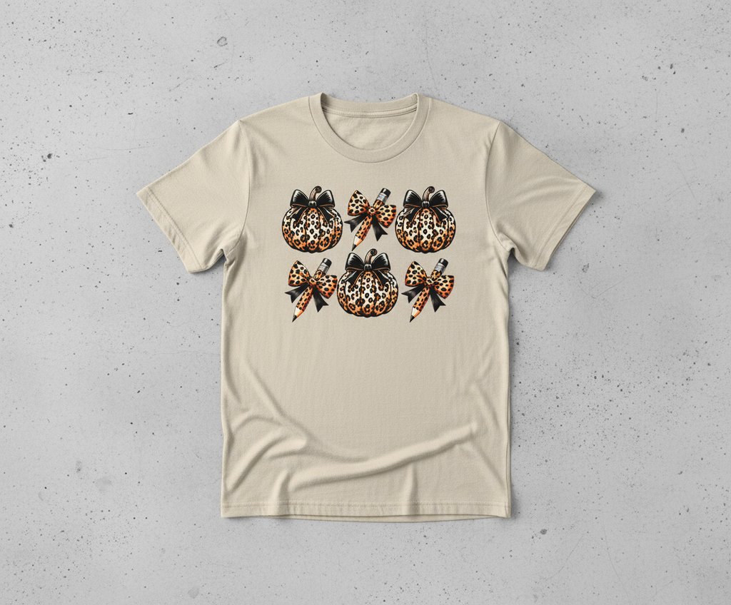 Beige Leopard Pumpkin Crewneck Mockup