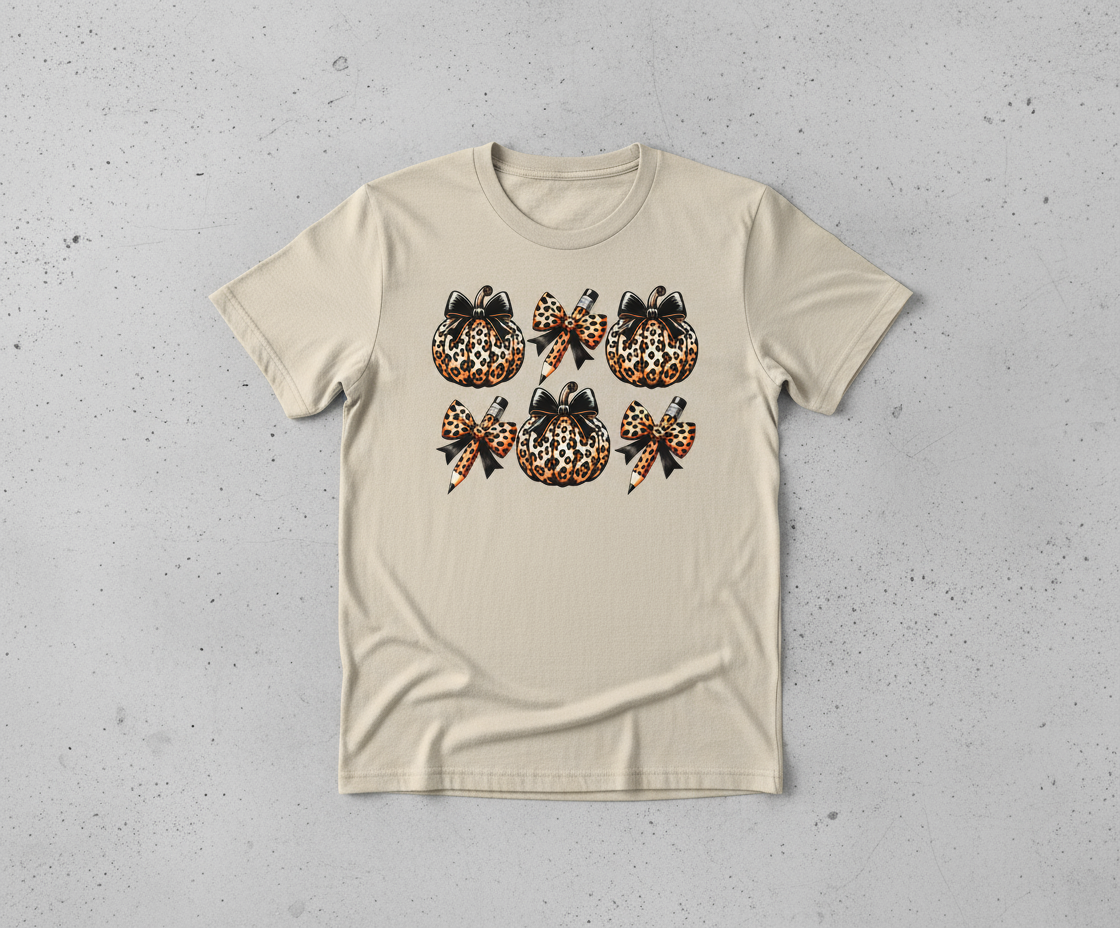 Beige Leopard Pumpkin Crewneck Mockup