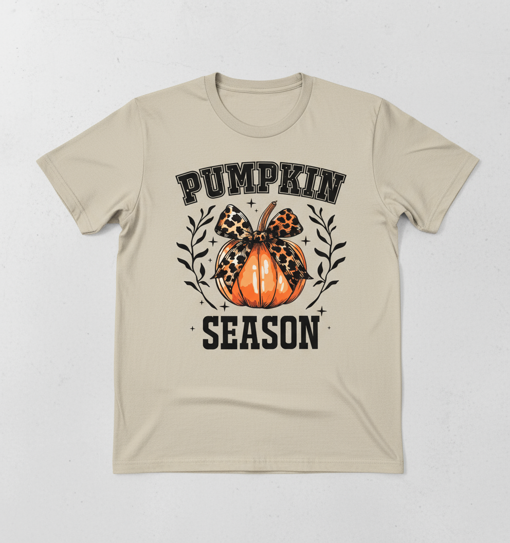 Beige Pumpkin Season Crewneck Mockup