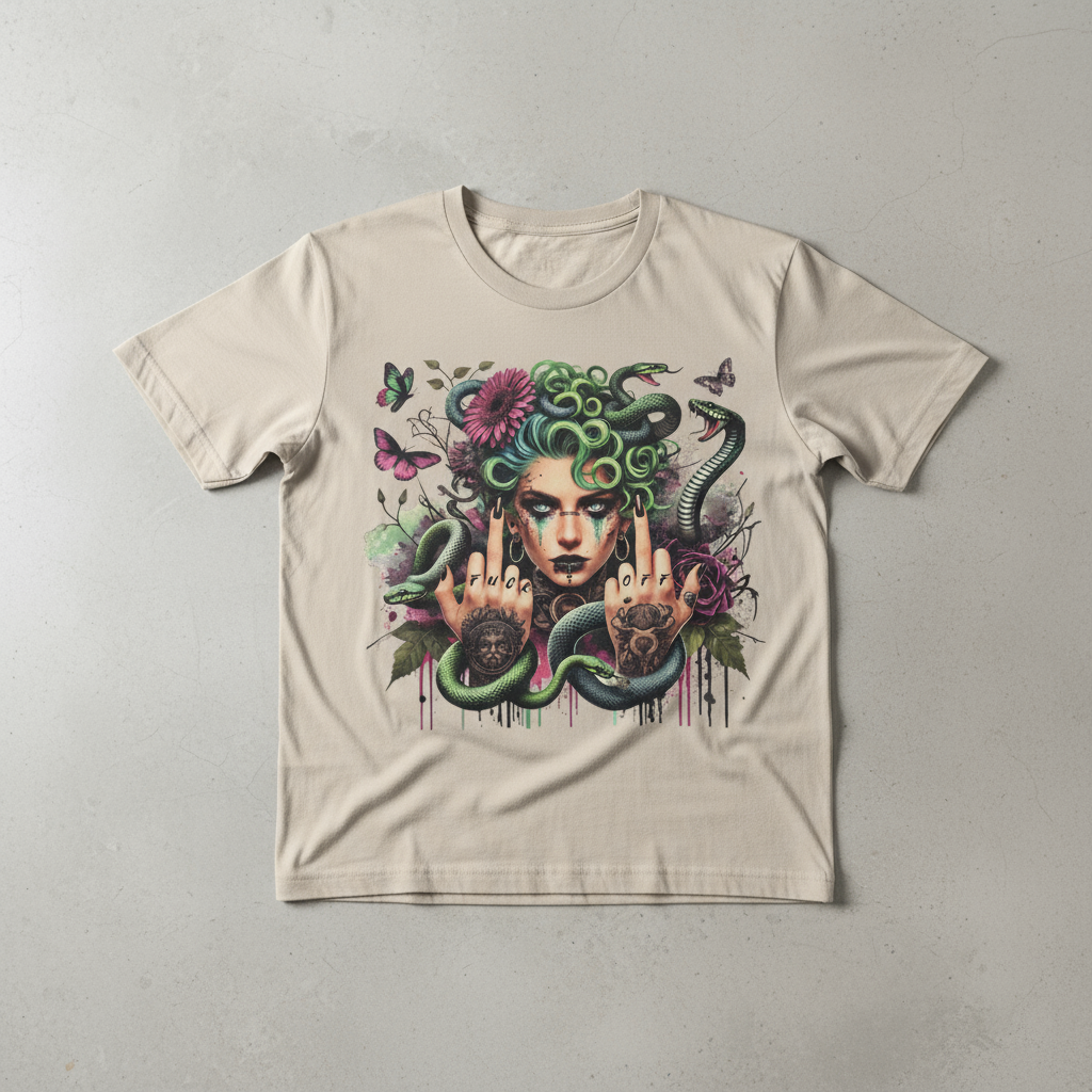 Beige Short Sleeve Crewneck Mockup