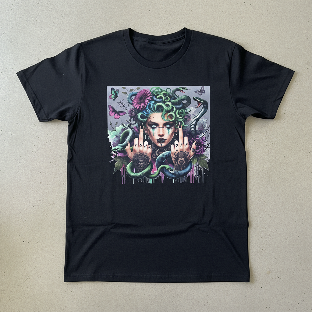 Black Short Sleeve Crewneck Mockup